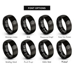 font options for inside engraving on black cherub praying rings