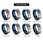 font options for inside engraving on blue & grey chesapeake rose rings