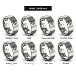 font options for inside engraving on gray chesapeake rose rings