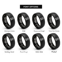 font options for inside engraving on black chess knight rings