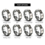 font options for inside engraving on silver chess knight rings