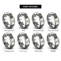 font options for inside engraving on silver chess knight rings