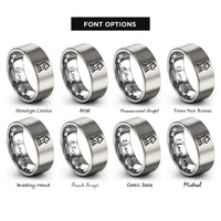 font options for inside engraving on silver chess knight rings