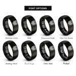 font options for inside engraving on black chevron badge rings