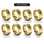 font options for inside engraving on gold chevron badge rings