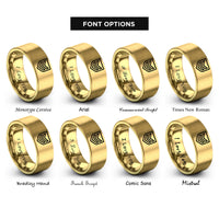 font options for inside engraving on gold chevron badge rings