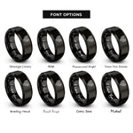 font options for inside engraving on black chevron caution stripes rings
