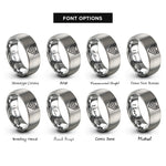 font options for inside engraving on gray chevron caution stripes rings