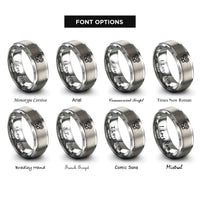 font options for inside engraving on gray chevron heart infinity rings
