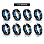 font options for inside engraving on blue & gray chevron stripe rings