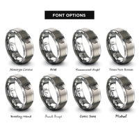 font options for inside engraving on silver chevron stripes rings