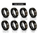font options for inside engraving on gunmetal & black chevron stripes rings