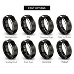 font options for inside engraving on black & grey chew biscuit bite rings