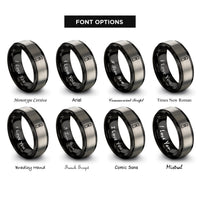 font options for inside engraving on black & grey chew stick paw rings