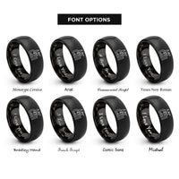 font options for inside engraving on black chi rings