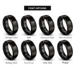 font options for inside engraving on black chi rings