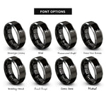 font options for inside engraving on black & grey chi rho rings