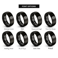 font options for inside engraving on black chi rho rings