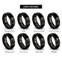 font options for inside engraving on black chi rho rings