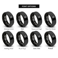 font options for inside engraving on black chi rho rings
