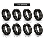 font options for inside engraving on black chi rho rings