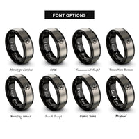 font options for inside engraving on black & gray chi rho christogram rings
