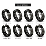 font options for inside engraving on black & grey chi rho christogram rings