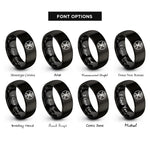 font options for inside engraving on black chi rho christogram rings