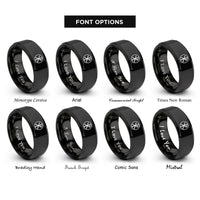font options for inside engraving on black chi rho christogram rings