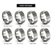 font options for inside engraving on gray chi rho christogram rings