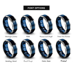 font options for inside engraving on blue & grey chicago rings