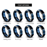 font options for inside engraving on blue & grey chicago rings