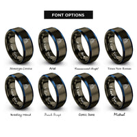 font options for inside engraving on gunmetal & blue chicago rings
