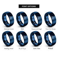 font options for inside engraving on blue chicago skyline rings