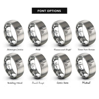 font options for inside engraving on grey chicago skyline rings