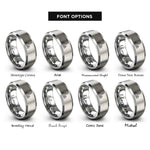 font options for inside engraving on silver chicago skyline rings