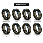 font options for inside engraving on gunmetal & blue chicago skyline rings