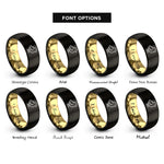 font options for inside engraving on black & gold chick rings