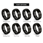 font options for inside engraving on black chick rings