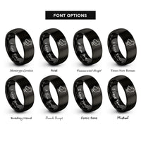 font options for inside engraving on black chick rings