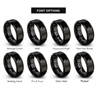 font options for inside engraving on black chick rings