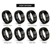 font options for inside engraving on black chick rings