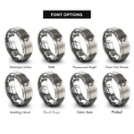 font options for inside engraving on silver chick rings