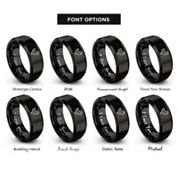 font options for inside engraving on black chicken rings