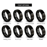 font options for inside engraving on black chicken rings