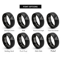 font options for inside engraving on black chicken cuts diagram rings