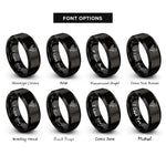 font options for inside engraving on black chicken cuts diagram rings
