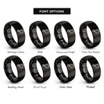 font options for inside engraving on black chicken drumstick rings