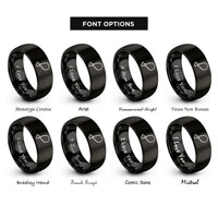 font options for inside engraving on black chicken drumstick rings