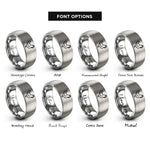 font options for inside engraving on silver chicken rings